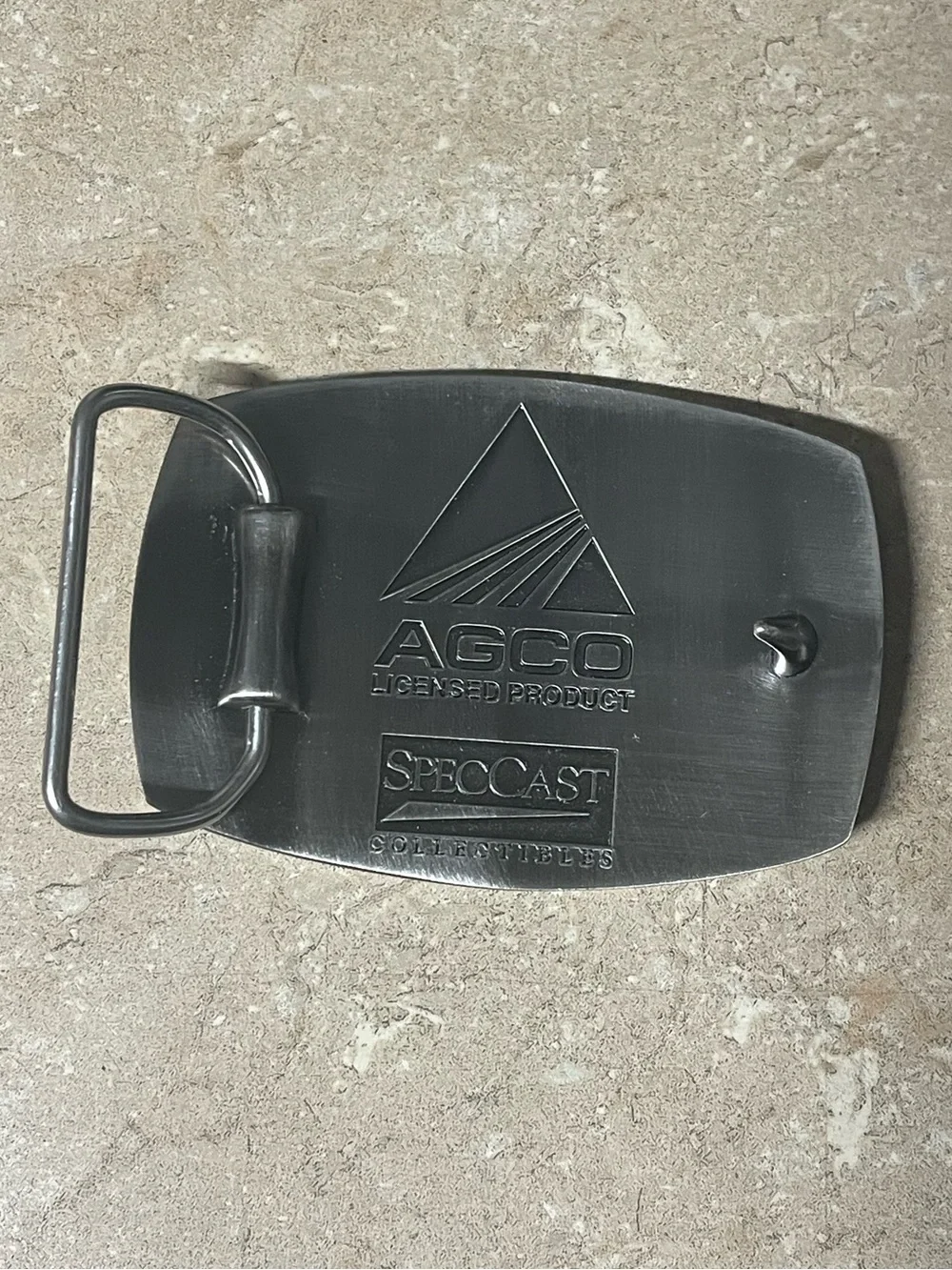 Rare Massey Ferguson Black Enamel Belt Buckle by SpecCast 03077 Triangles Red